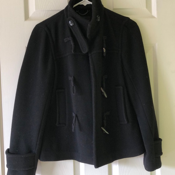 Black wool pea coat - Picture 2 of 4